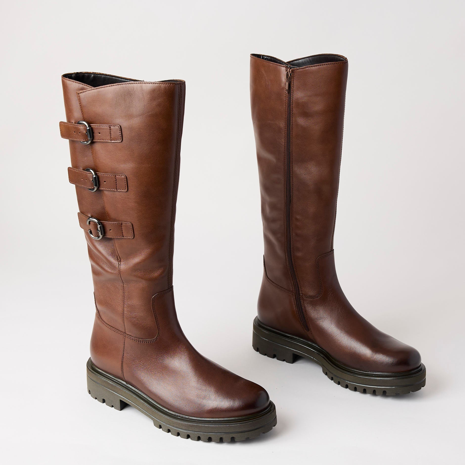 Gabor Tan Leather Knee High Boots | Shop online @ Nozomi