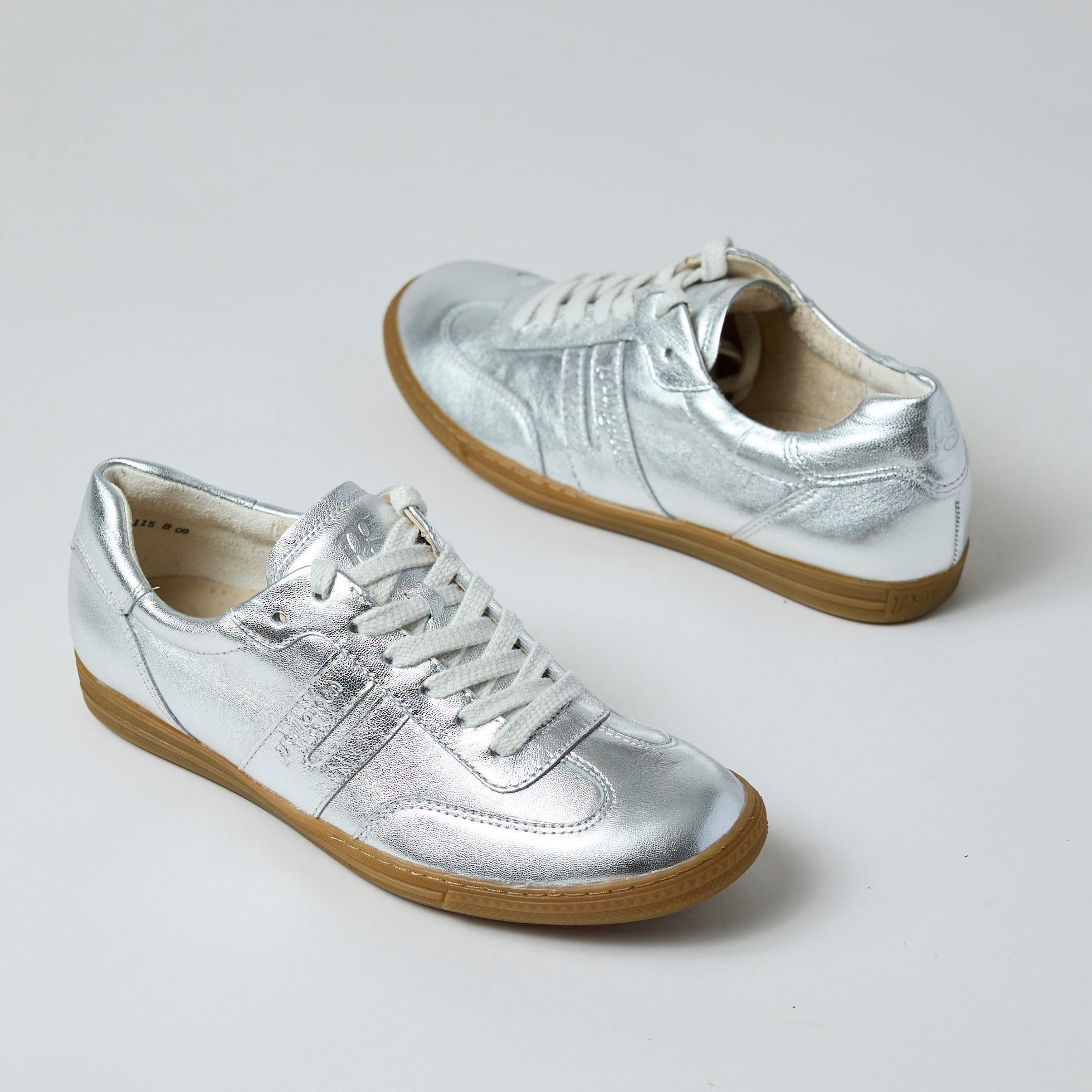 Paul Green Silver Leather Trainers