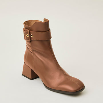 Marian Tan Leather Ankle Boots - Nozomi