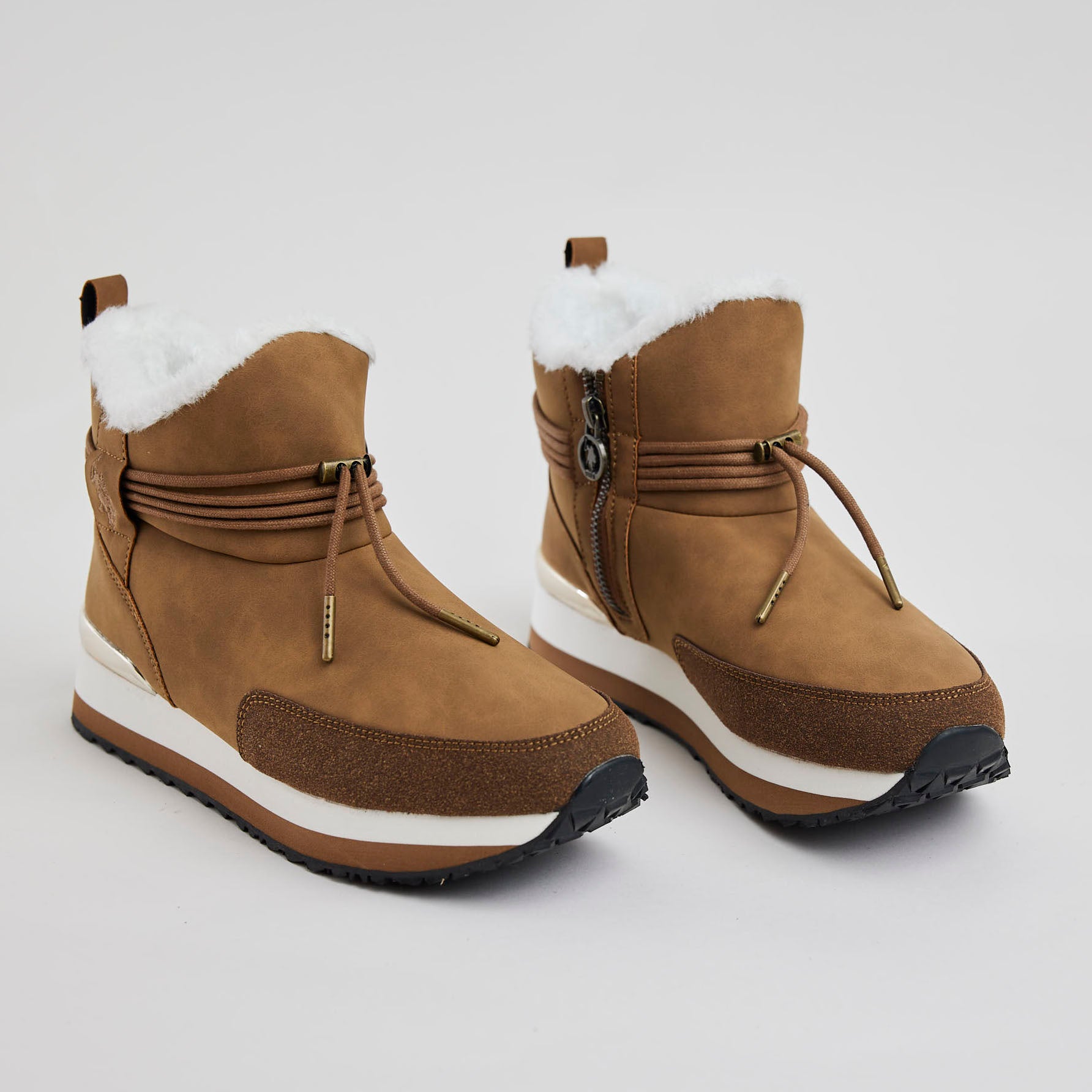 US Polo Sand or Grey Ankle Boots - Main Image