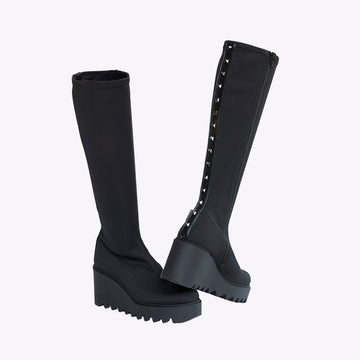 Marco Moreo Black Knee High Stretch Boots