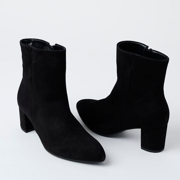 Gabor Black Suede Leather Ankle Boots - Nozomi