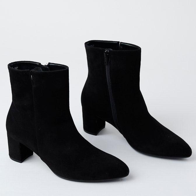 Gabor Black Suede Leather Ankle Boots - Nozomi