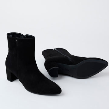 Gabor Black Suede Leather Ankle Boots - Nozomi