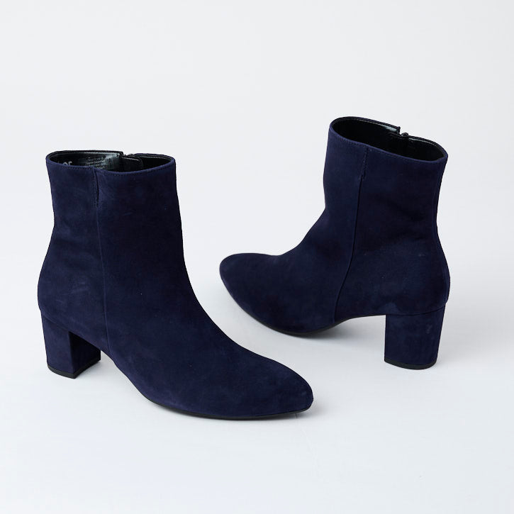Gabor Navy Suede Leather Ankle Boots - Nozomi