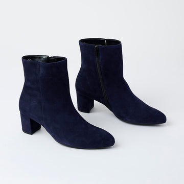 Gabor Navy Suede Leather Ankle Boots - Nozomi