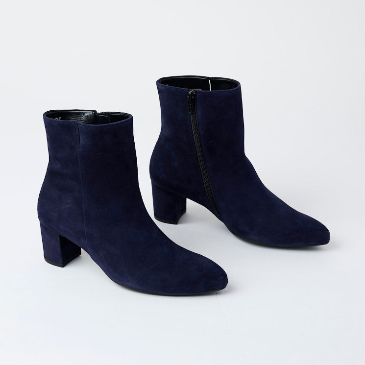 Gabor Navy Suede Leather Ankle Boots - Nozomi