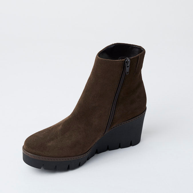 Gabor Brown Wedge Ankle Boots - Nozomi