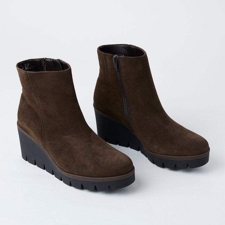 Gabor Brown Wedge Ankle Boots - Nozomi