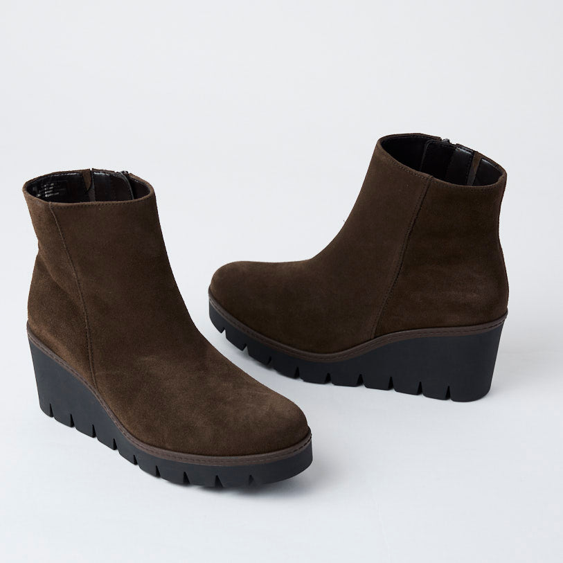 Gabor Brown Wedge Ankle Boots - Nozomi