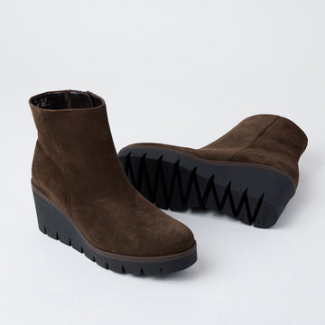 Gabor Brown Wedge Ankle Boots - Nozomi