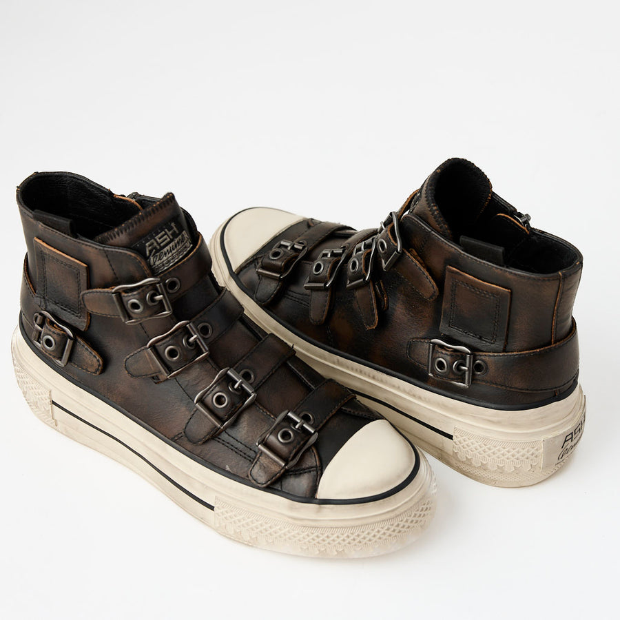 Ash Black Leather HighTop Trainers - Nozomi