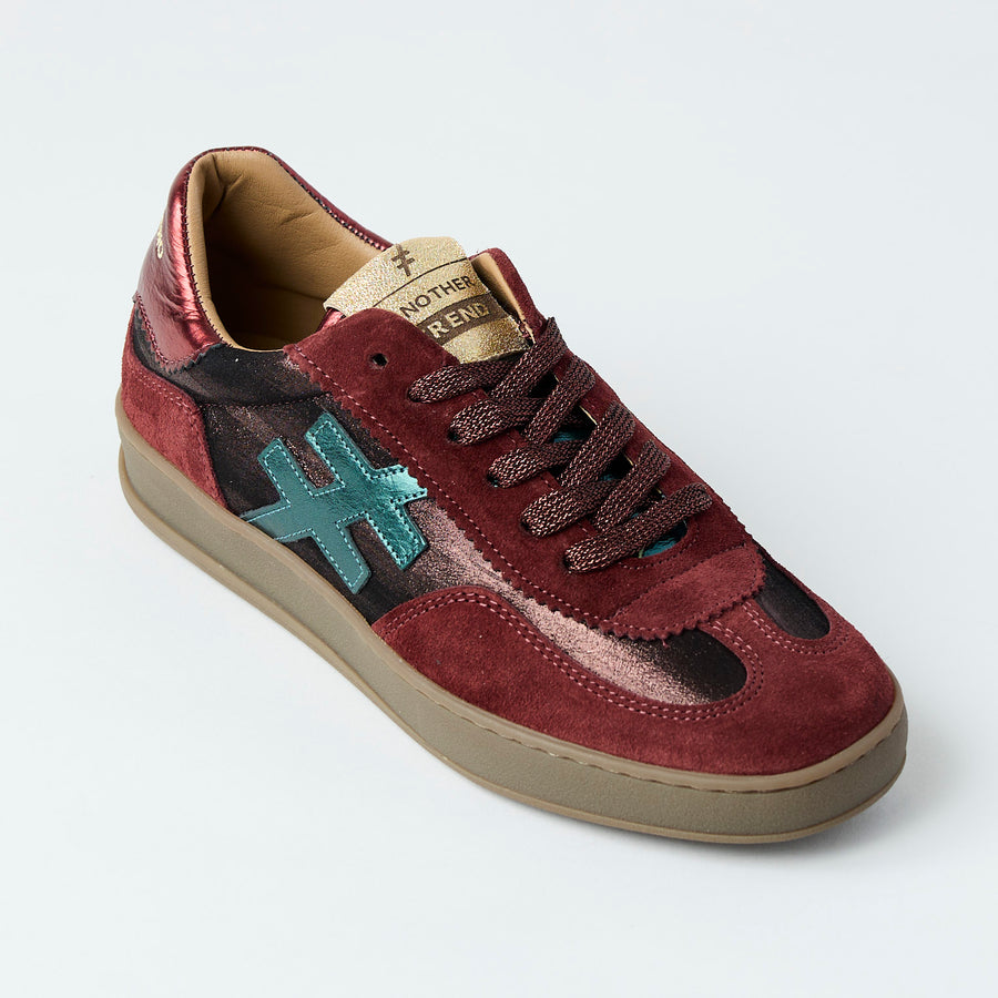 Another Trend Wine Suede Leather Trainers