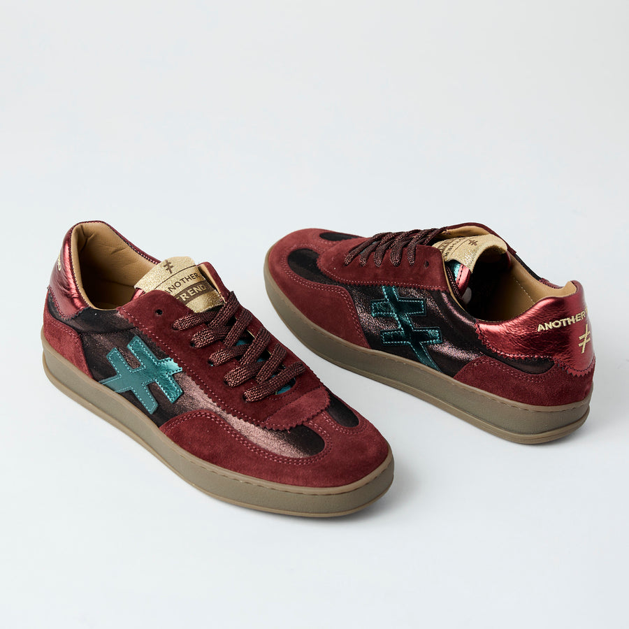 Another Trend Wine Suede Leather Trainers