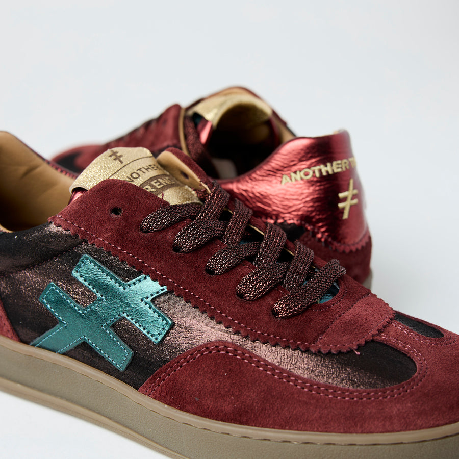 Another Trend Wine Suede Leather Trainers