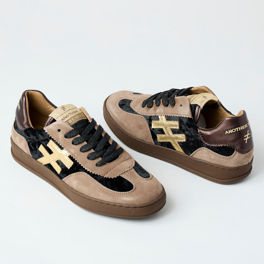 Another Trend Mocha Suede Leather Trainers