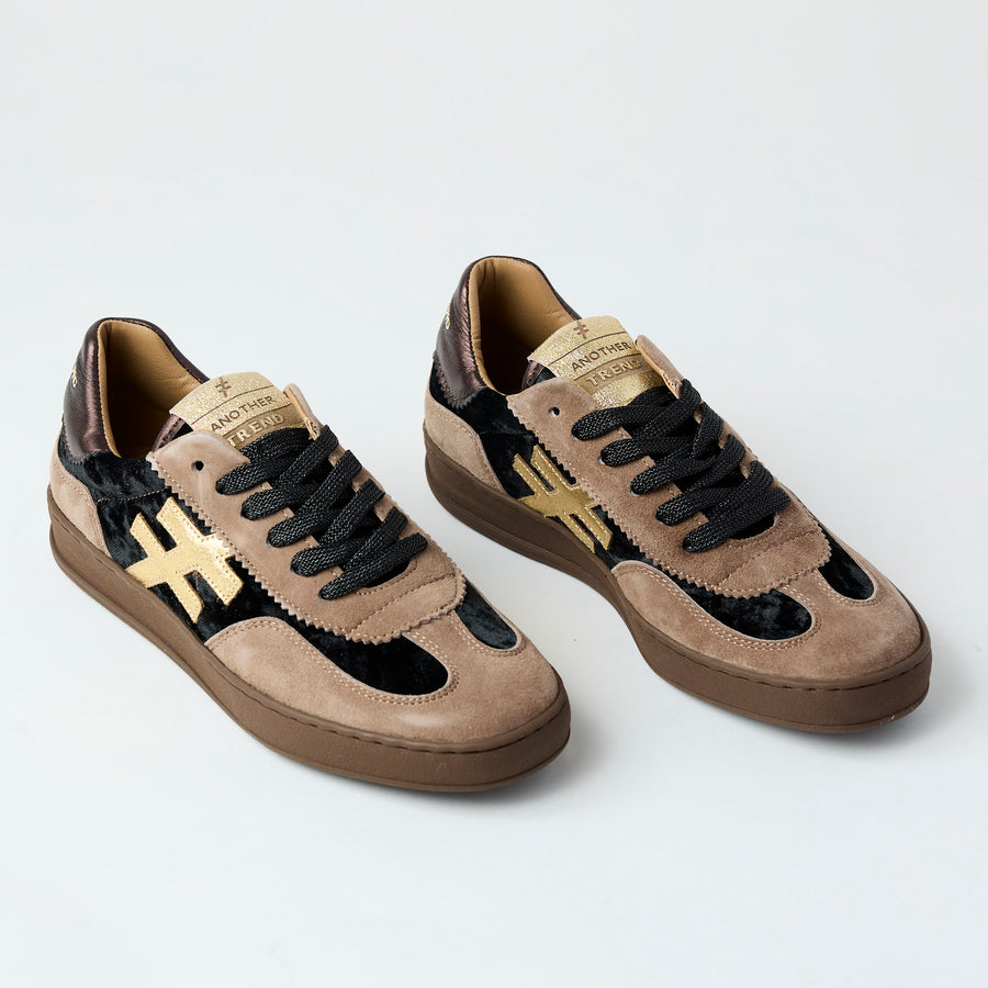 Another Trend Mocha Suede Leather Trainers