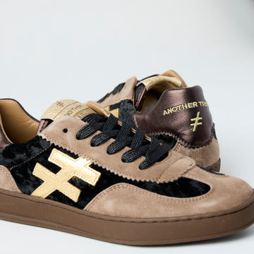 Another Trend Mocha Suede Leather Trainers