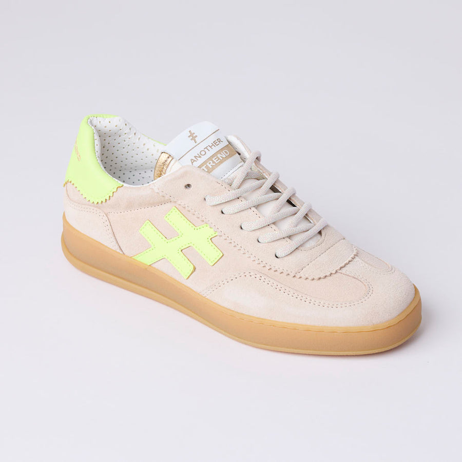 Another Trend Beige Lime Combination Trainers - Nozomi