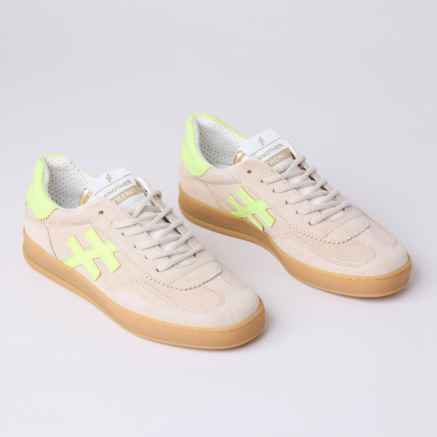 Another Trend Beige Lime Combination Trainers - Nozomi