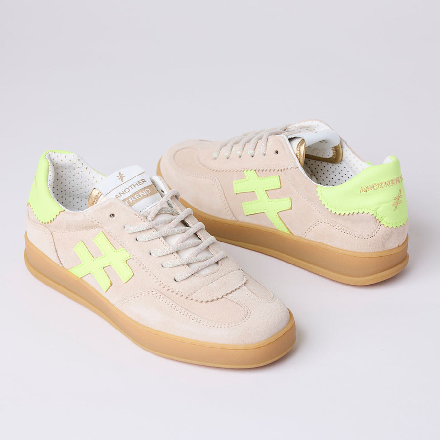 Another Trend Beige Lime Combination Trainers - Nozomi