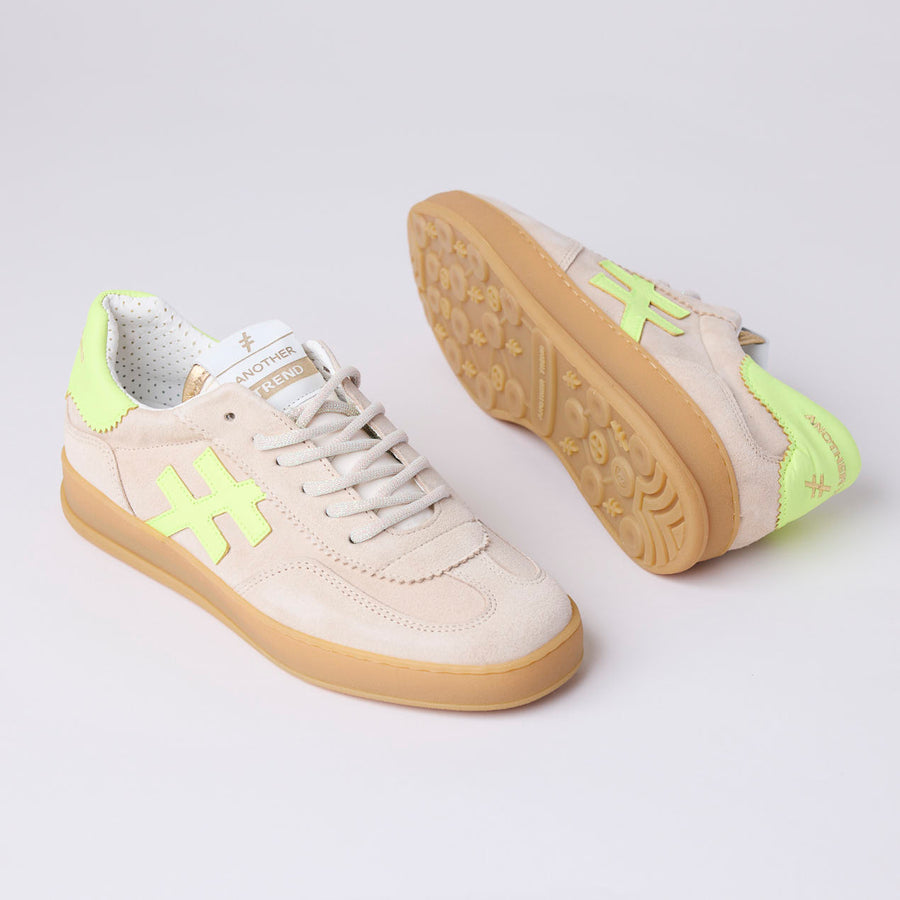 Another Trend Beige Lime Combination Trainers - Nozomi