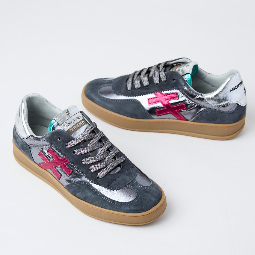 Another Trend Denim Suede Leather Trainers - Nozomi