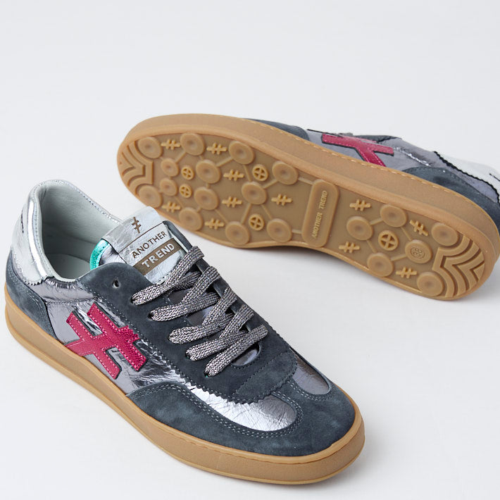 Another Trend Denim Suede Leather Trainers - Nozomi