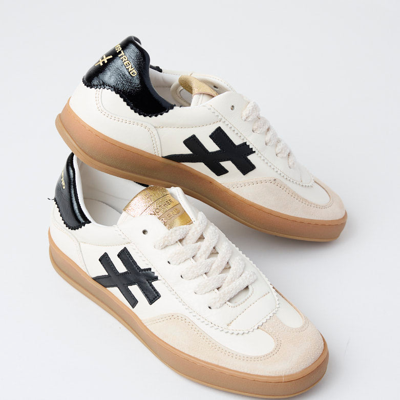 Another Trend Beige and Cream Suede Leather Trainers - Nozomi