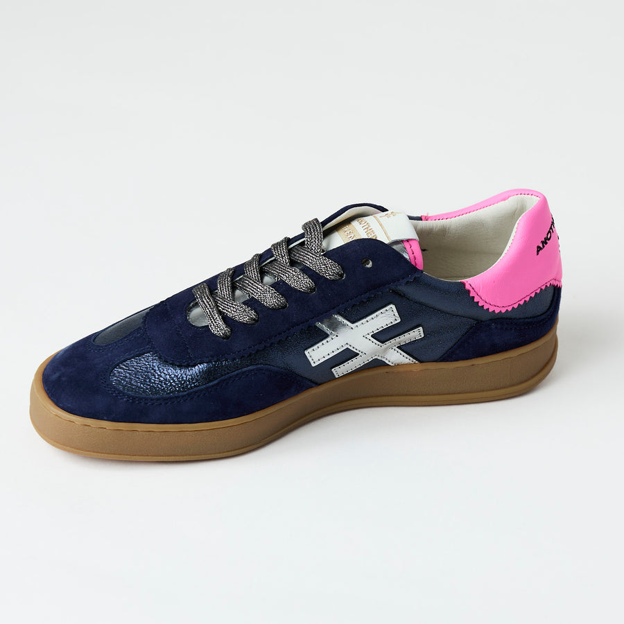 Another Trend Navy Suede Leather Trainers - Nozomi