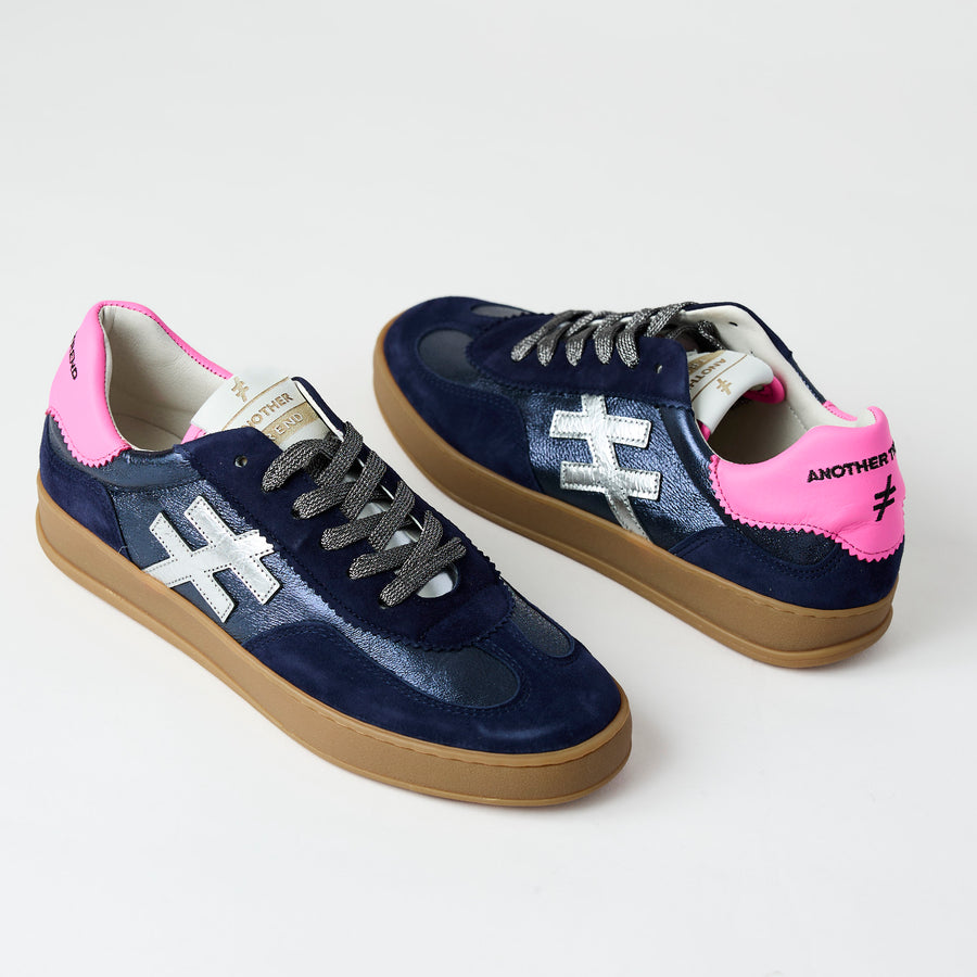 Another Trend Navy Suede Leather Trainers - Nozomi