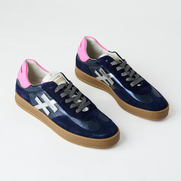 Another Trend Navy Suede Leather Trainers - Nozomi