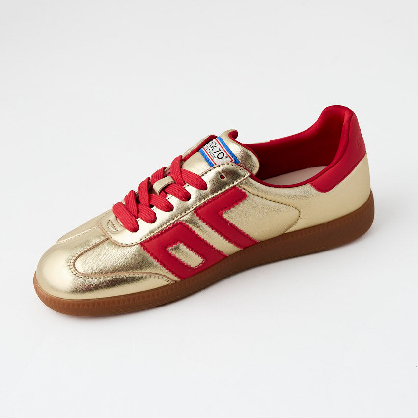 Back 70 Gold Metallic Leather Trainers - Nozomi