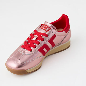 Back 70 Pink Metallic Leather Trainers - Nozomi