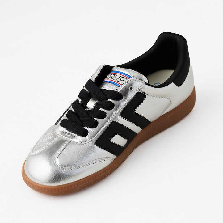 Back 70 Silver Metallic Leather Trainers - Nozomi