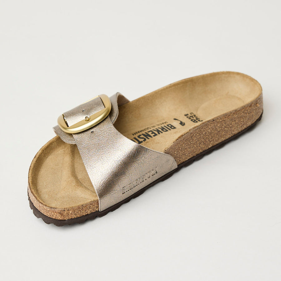 Birkenstock Madrid Big Buckle Taupe Slider Sandals - Nozomi