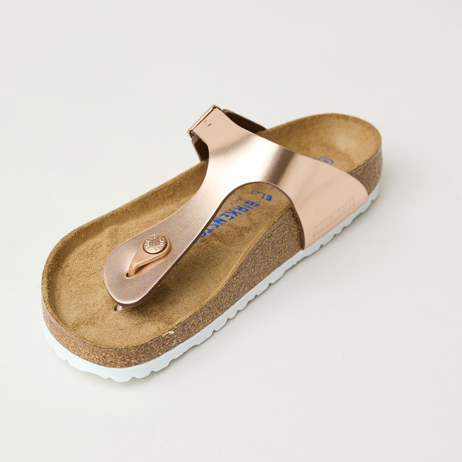Birkenstock Gizeh Metallic Copper Leather Sandals - Nozomi