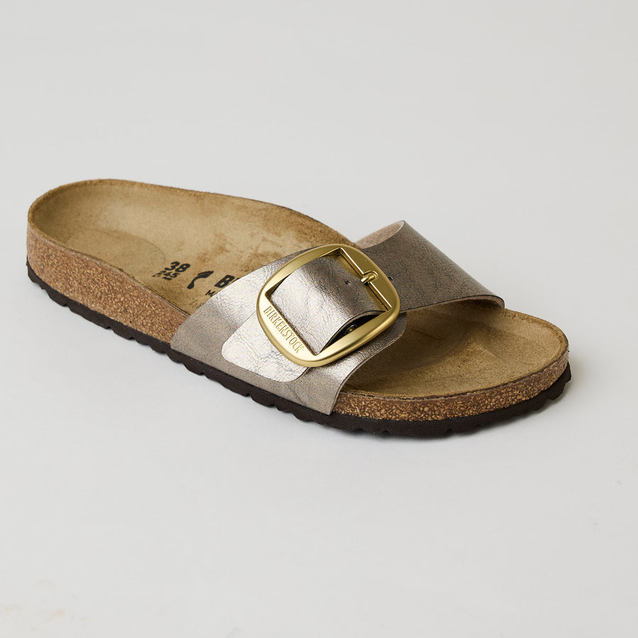 Birkenstock Big Buckle Taupe Slider Sandals - Nozomi