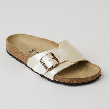 Birkenstock Cream One Strap Slider Sandals - Nozomi