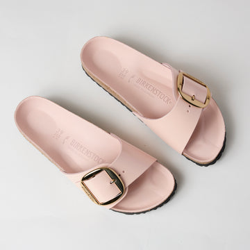 Birkenstock Madrid Light Rose Leather Big Buckle Slider Sandals