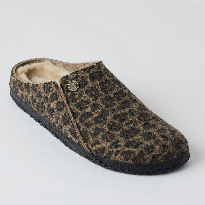 Birkenstock Zermatt Leopard Shearling Slippers - Nozomi