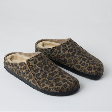 Birkenstock Zermatt Leopard Shearling Slippers - Nozomi