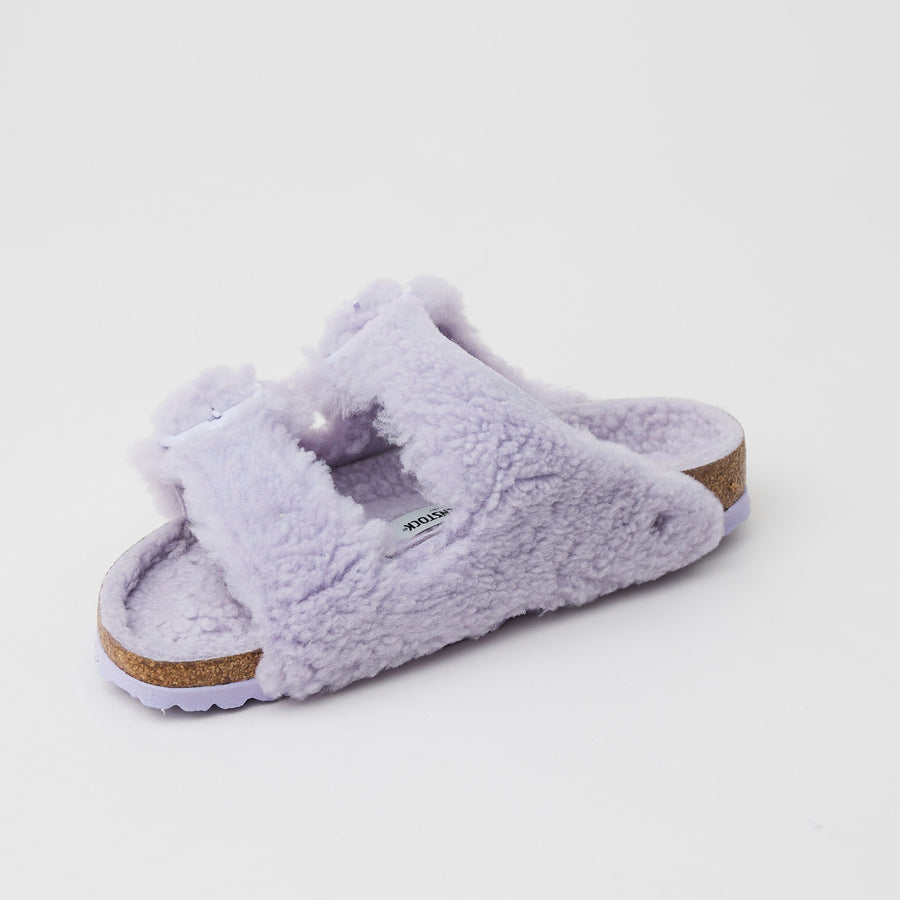 Birkenstock Arizona Big Buckle Lilac Shearling Sandals - Nozomi