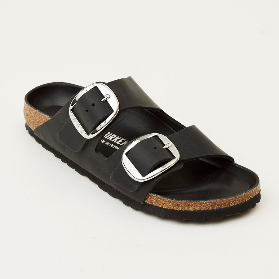 Birkenstock Arizona Big Buckle Black Leather Sandals - Nozomi