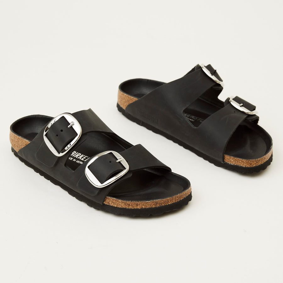 Birkenstock Arizona Big Buckle Black Leather Sandals - Nozomi