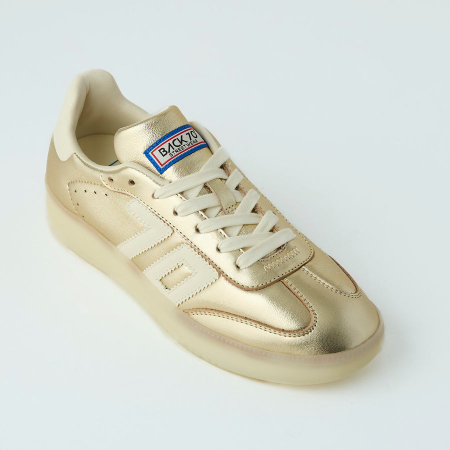 Back 70 Gold Metallic Leather Trainers, Nozomi Shoe Boutique - Nozomi