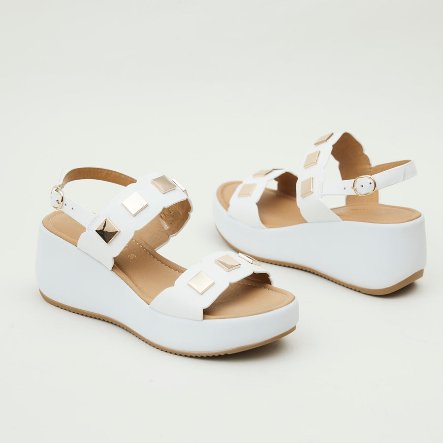 Repo White Leather Sandals - Nozomi