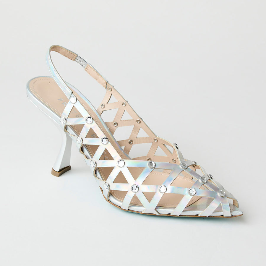 Fratelli Russo Silver Leather Sling-Back Sandals - Nozomi