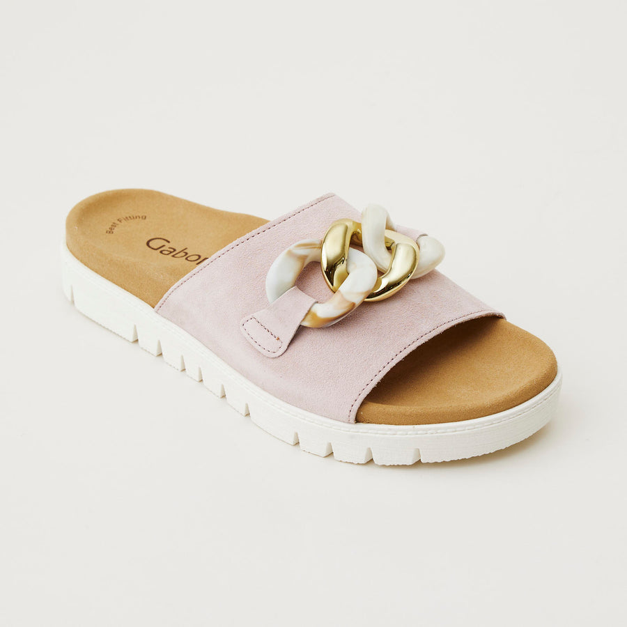 Gabor Pink Suede Slider - Nozomi