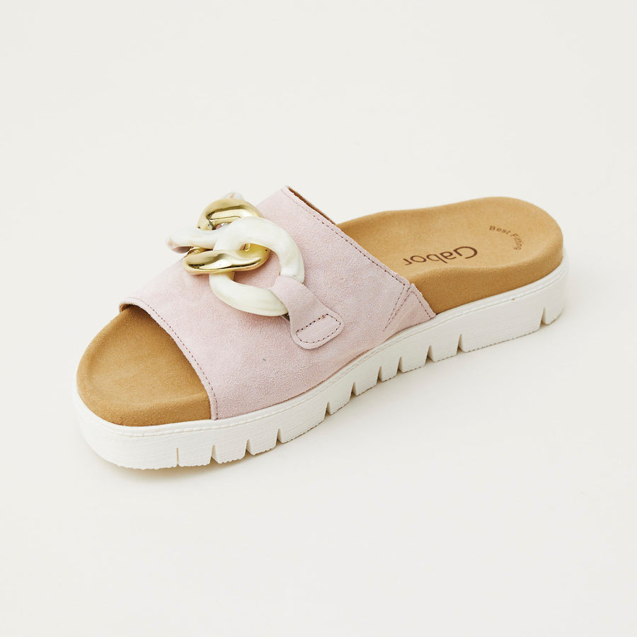 Gabor Pink Suede Slider - Nozomi